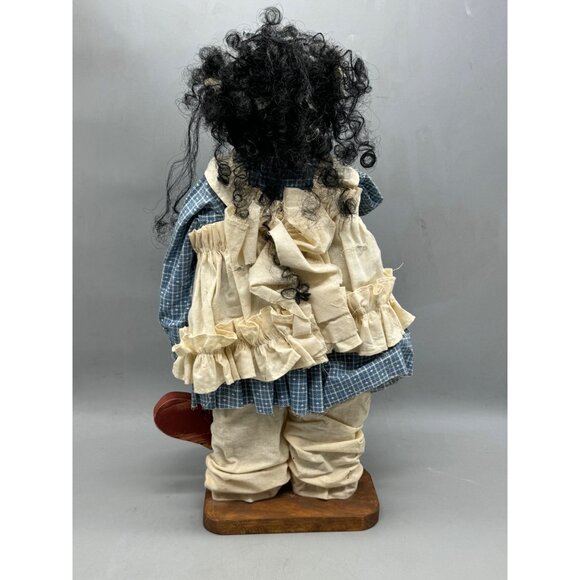 Handmade African American Wooden Doll Quilted blanket Dress & Welcome Sign READ - Picture 3 of 14